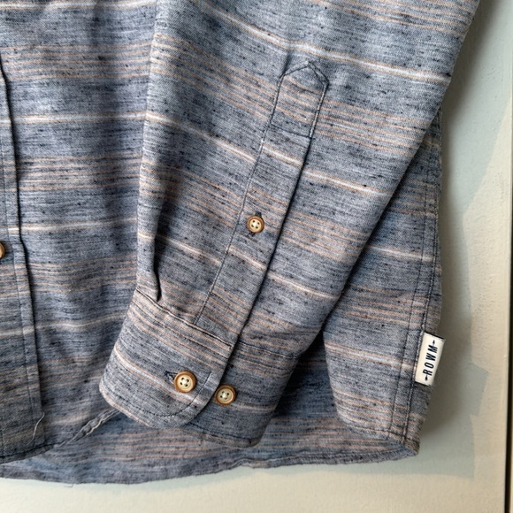 Rowm Men's Striped Cotton Blend Button Down Comfortable Shirt Size M - Picture 2 of 7